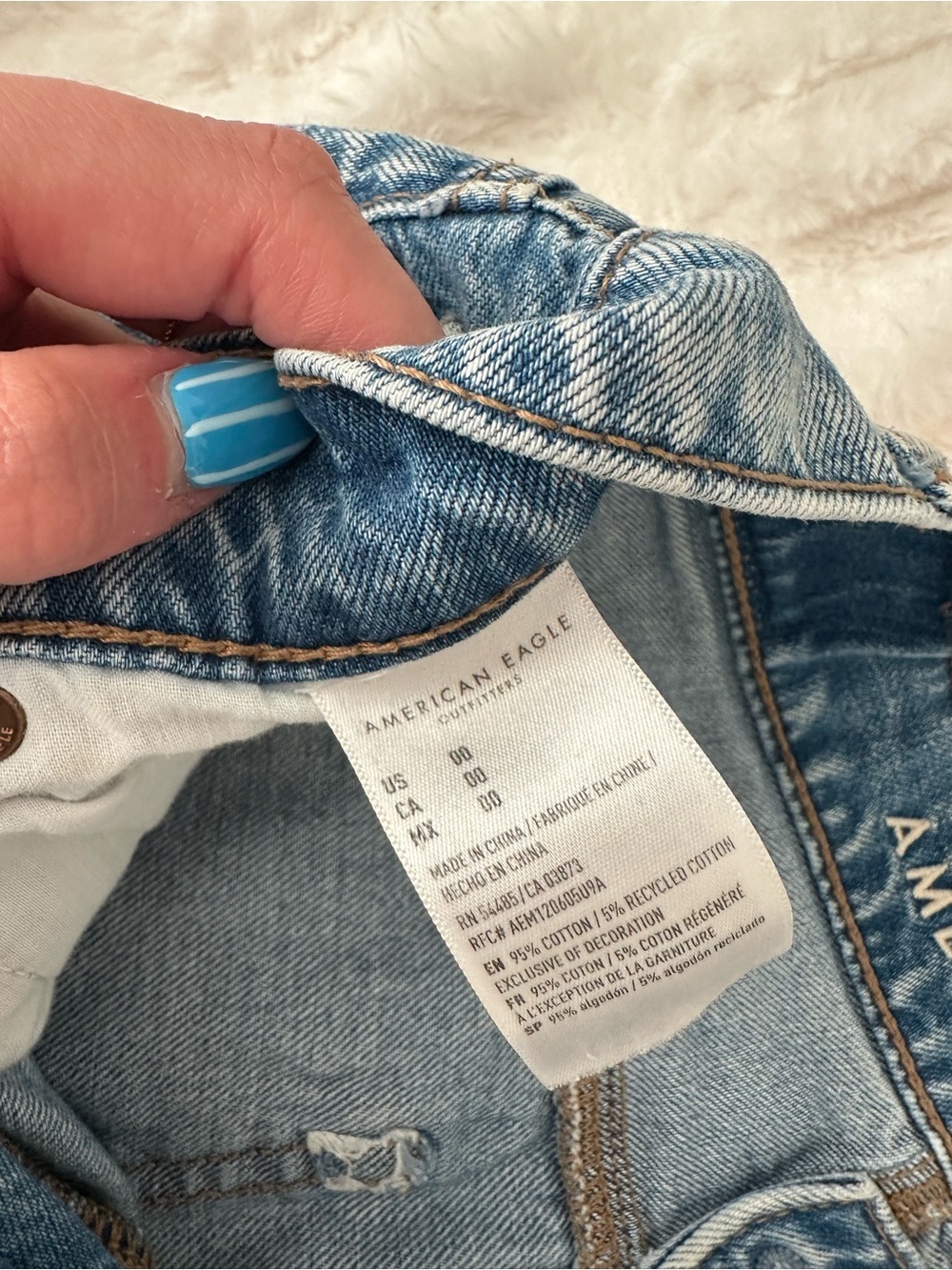 American Eagle Outfitters Distressed Cutoff Denim Shorts - Picture 2 of 5